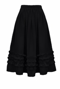 6차재입고 (black ,  lime)  frill flare skirt