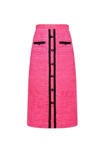 italy hot pink tweed skirt
